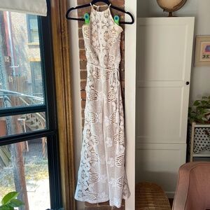 Miguelina Lace Halter Romper